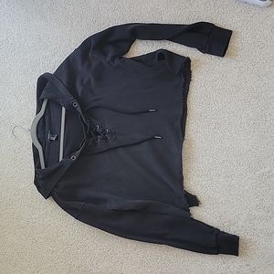 Forever 21 Cropped Lace Up Hoodie M